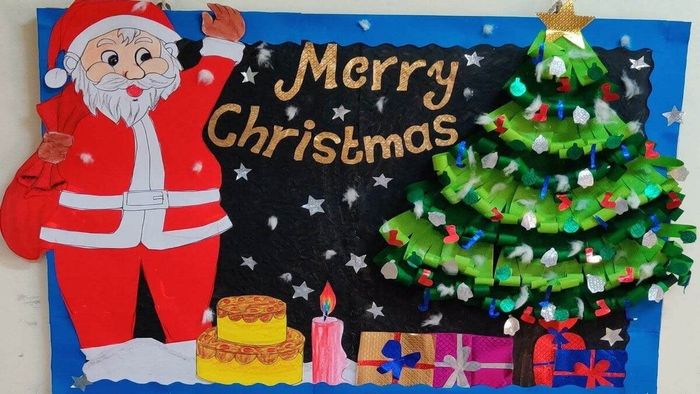 Trang trí bảng Noel với phong cách đơn giản nhưng đầy ấm áp