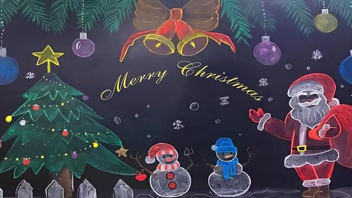 Trang trí bảng Noel đơn giản với giấy màu, dễ làm và vui nhộn