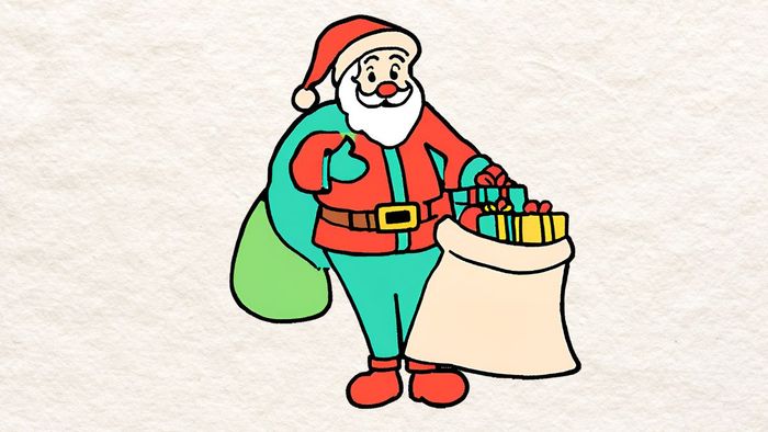 Vẽ ông già Noel đáng yêu theo phong cách đơn giản, dễ làm