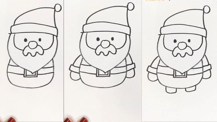 Vẽ ông già Noel với dáng đứng dễ thương