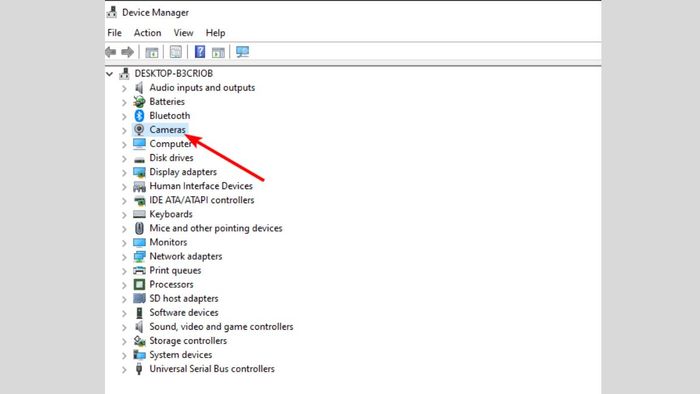 Cập nhật và cài đặt lại driver máy ảnh trên laptop