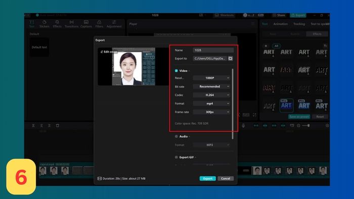 Xuất video hoàn chỉnh về máy