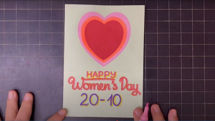 Cách tạo thiệp 20/10 với ba trái tim xếp chồng từ giấy A4