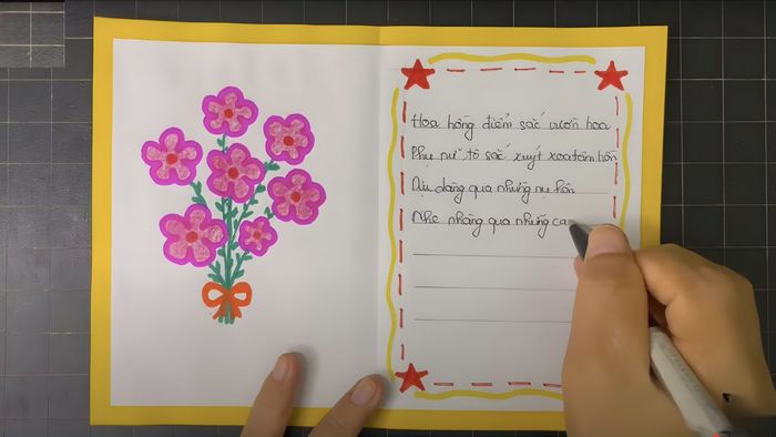 Mẫu thiệp tặng ngày 20/10 với thiết kế nhẹ nhàng, tinh tế