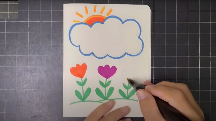 Mẫu thiệp 20/10 với hình ảnh vườn hoa đầy sắc màu rực rỡ