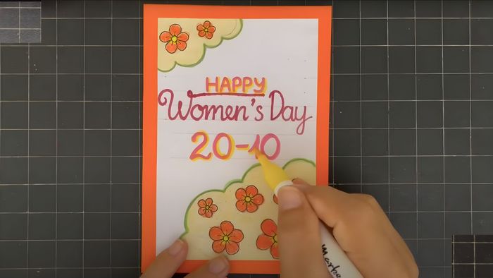 Thiệp 20/10 được thiết kế lấy cảm hứng từ những bông hoa tươi thắm