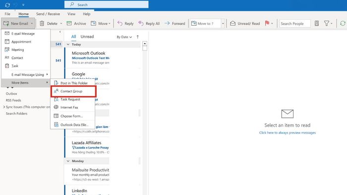 Hướng dẫn tạo nhóm liên hệ trên Outlook bản desktop