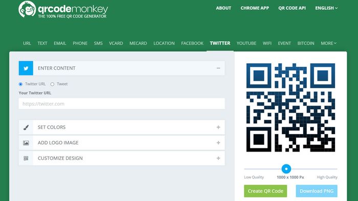 Ứng dụng QR Code Monkey