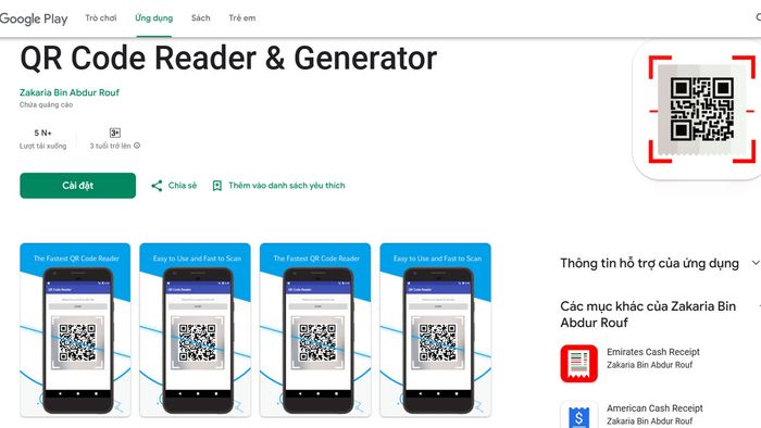 Ứng dụng QR Code Reader & Generator