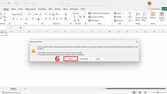 Hướng dẫn khắc phục file Excel gặp lỗi