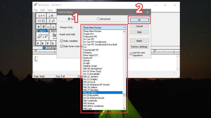 Hướng dẫn chi tiết cách gõ tiếng Việt trong MathType