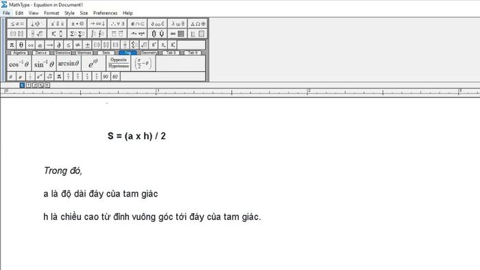 Tiêu đề và ghi chú cho công thức