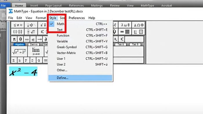Không in đậm được là sự cố phổ biến khi sử dụng MathType