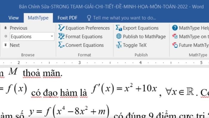 Minh họa cụ thể cho lỗi lệch dòng trong MathType