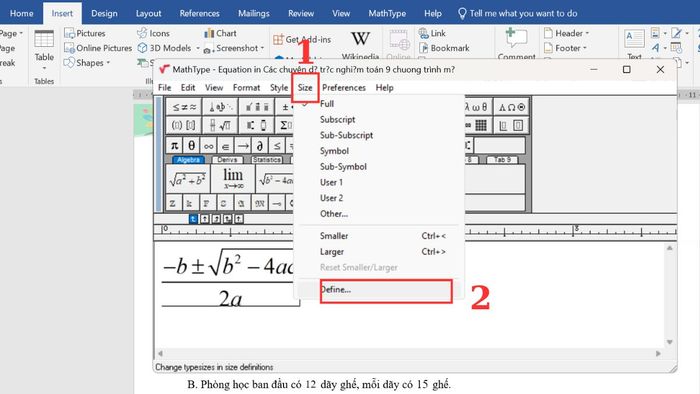 Thiết lập định dạng chung cho toàn bộ công thức