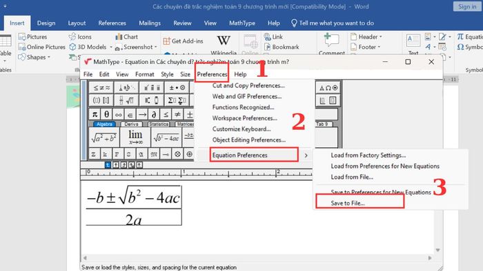 Đồng bộ định dạng cho tất cả phương trình toán học