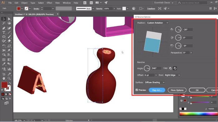 Hướng dẫn tạo hình khối 3D đối xứng bằng Revolve