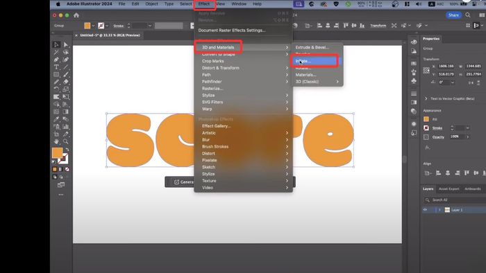 Biến hình phẳng thành khối nổi bật với hiệu ứng Inflate