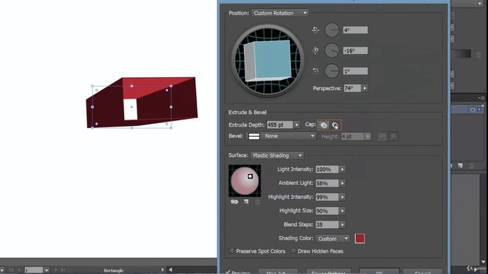 Tính năng Extrude & Bevel