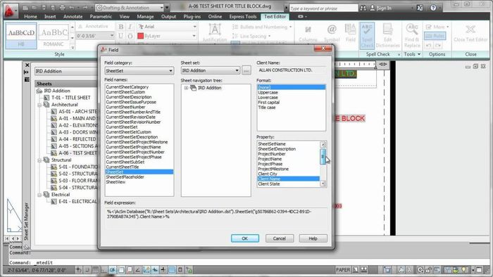 Quy trình chi tiết tạo sheetset trong CAD