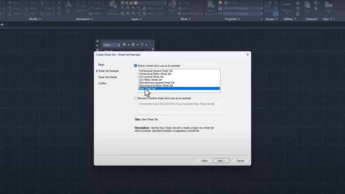 Quy trình chi tiết tạo sheetset trong phần mềm CAD