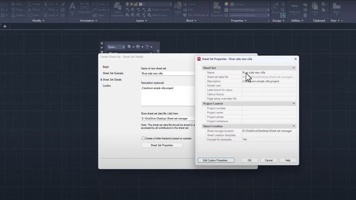 Hướng dẫn từng bước tạo sheetset trong AutoCAD