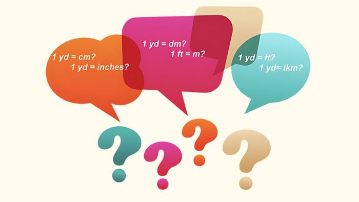 1 yard tương đương với bao nhiêu mét, centimet, inch, decimet và feet