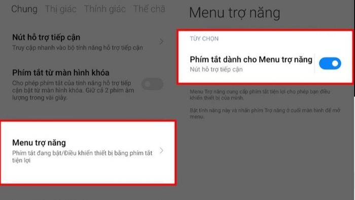 Hướng dẫn sử dụng menu trợ năng - bước 2