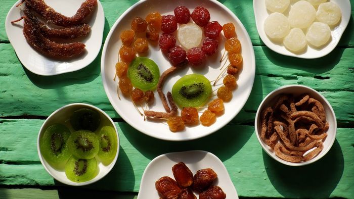 Quà Tết quê: Các loại mứt quê (gừng, dừa, bí...)