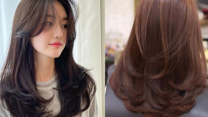 Tóc xoăn đuôi nhẹ ngang lưng