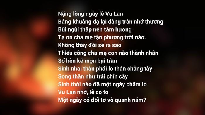 Bài thơ Vu Lan báo hiếu 2024 của Nguyễn Ba