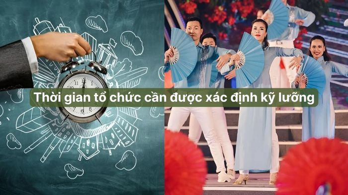 Hãy chú ý đến thời gian cụ thể của buổi tiệc để đảm bảo sự kiện diễn ra đúng kế hoạch