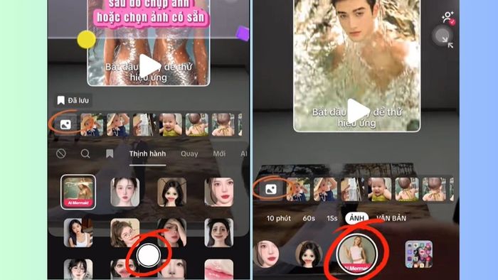 Chọn ảnh từ thư viện hoặc chụp một tấm selfie mới bằng cách bấm vào biểu tượng tương ứng