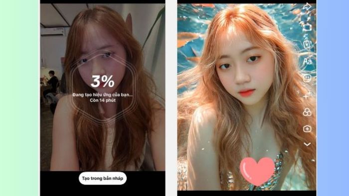 Hãy kiên nhẫn chờ một chút để AI TikTok hoàn tất việc tạo ảnh