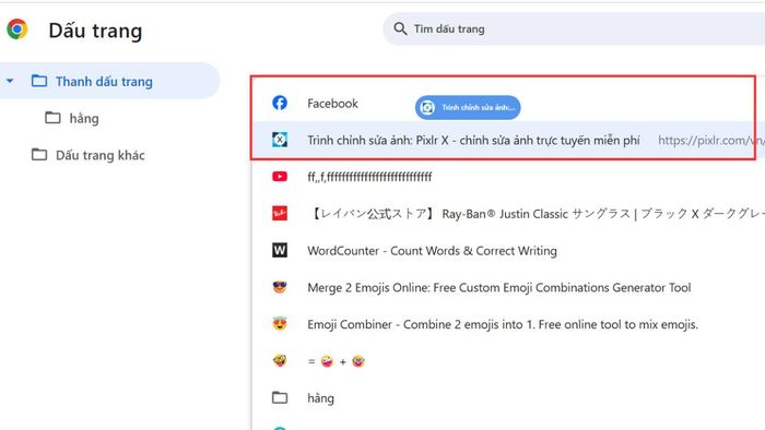 Cách tùy chỉnh bookmark đã ghim trên Chrome phần 3