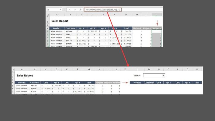 Thiết kế ô tìm kiếm Excel kết hợp công thức toán - Phần 8