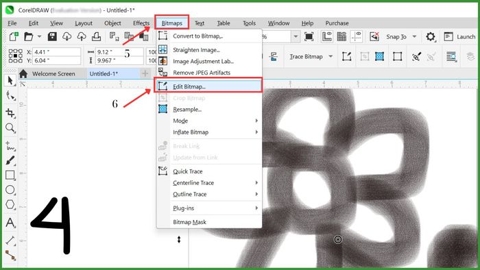Giải pháp cho lỗi Edit Bitmap bị ẩn trong Corel 9