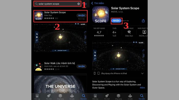 Hướng dẫn thiết lập ứng dụng Solar System cho học sinh lớp 3 trên điện thoại