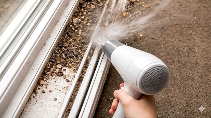 Thổi bay bụi ở các khe nhỏ và góc khuất khó làm sạch