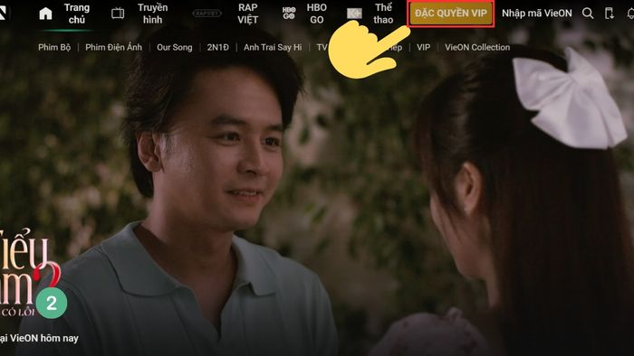 Hướng dẫn đăng ký gói VIP VieON trên máy tính - Bước 2