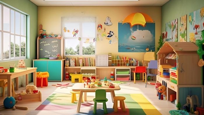 Ảnh lớp học mầm non sinh động