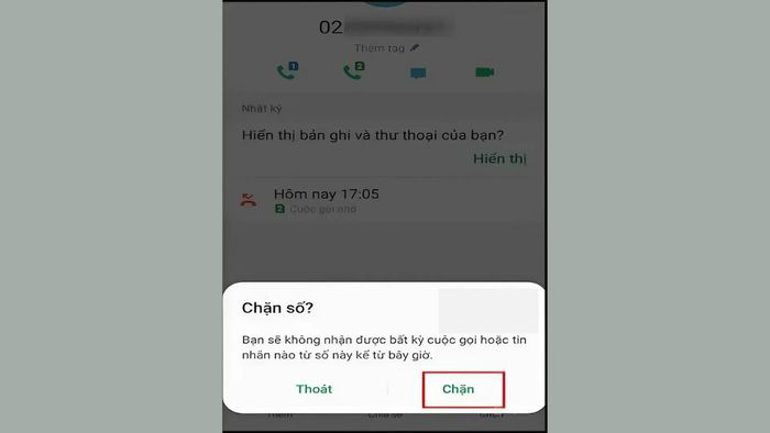 Hướng dẫn chặn cuộc gọi từ đầu số 0251 khi bị làm phiền - Bước 3