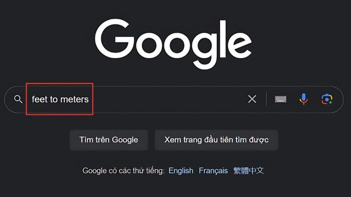 Cách chuyển đổi feet sang mét bước 1