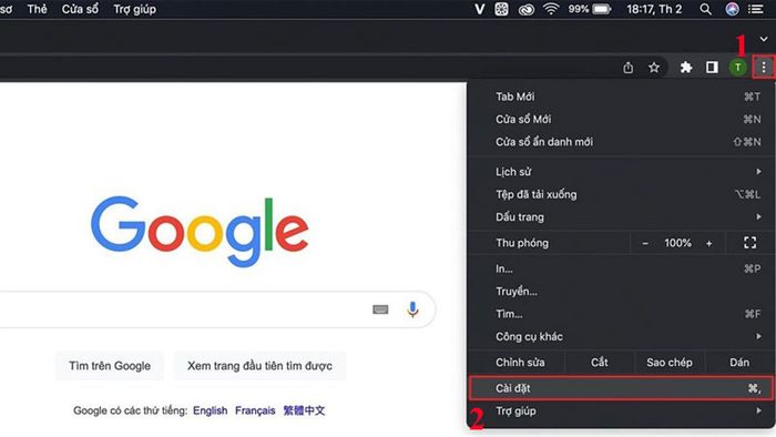 Hướng dẫn xóa bộ nhớ đệm trong trình duyệt Chrome trên máy tính, bước 1