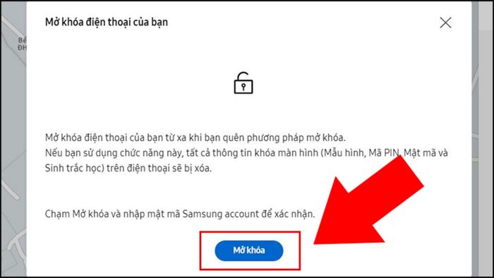 Cách xóa mật khẩu màn hình khóa Samsung khi quên mật khẩu - bước 4