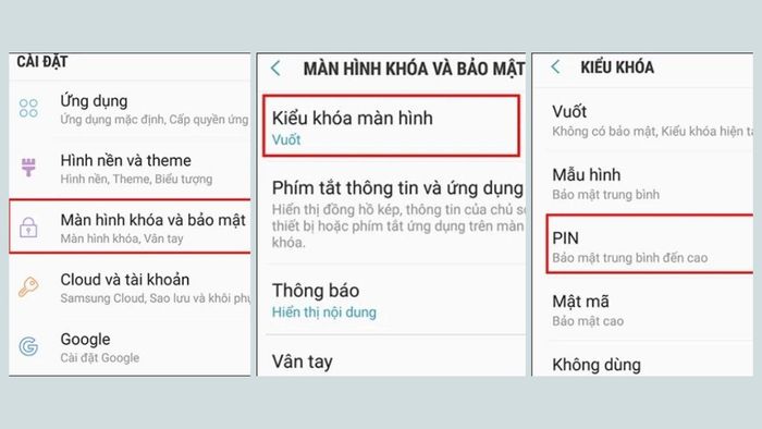 Cách thiết lập mã PIN cho điện thoại Samsung