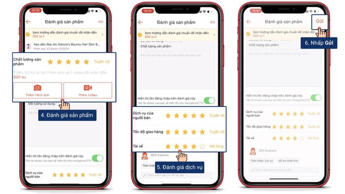 Hướng dẫn đánh giá shipper trên Shopee cách 2