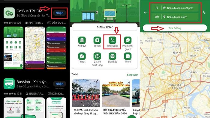 Hướng dẫn tìm lộ trình xe buýt tại TP Hồ Chí Minh - Bước 2