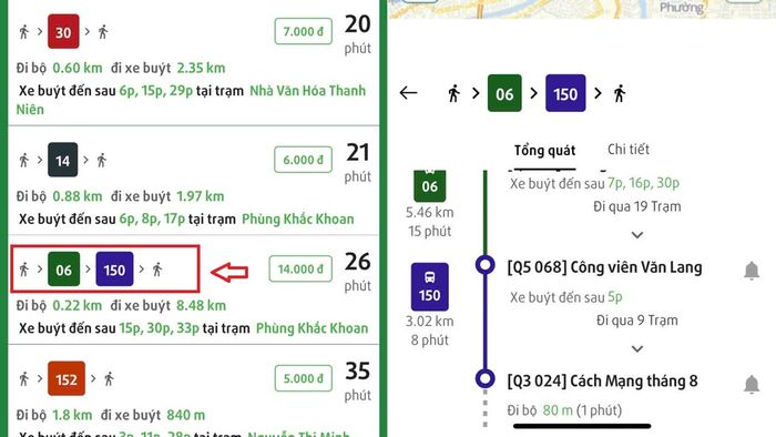 Hướng dẫn tìm lộ trình xe buýt tại TP Hồ Chí Minh - Bước 3