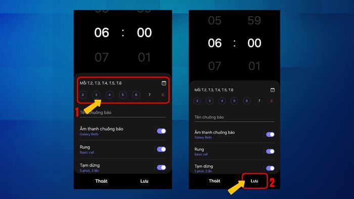 Hướng dẫn cài đặt báo thức lặp lại trên điện thoại Samsung